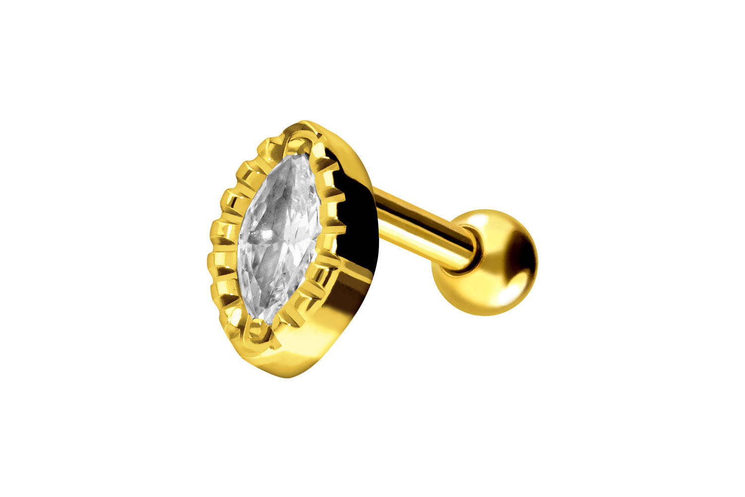 Titan Ohrpiercing KRISTALLTROPFEN